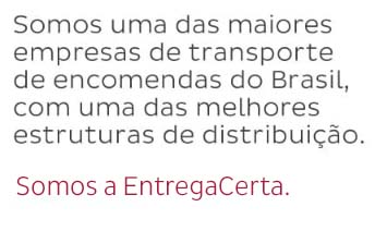 Somos uma das maiores empresas de transporte de encomendas do Brasil, com umas das melhores estruturas de distribuição.